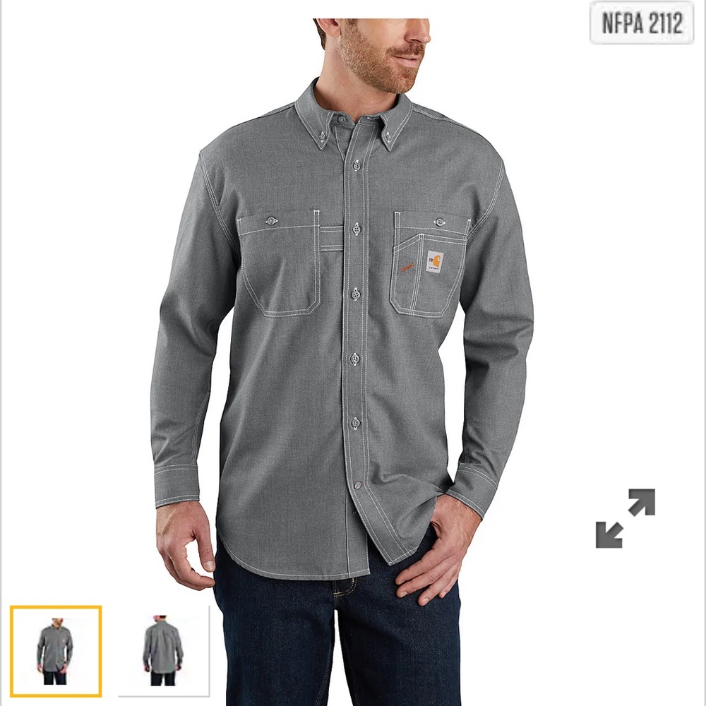 Carhartt Men’s Gray Button-Down Casual Work Shirt